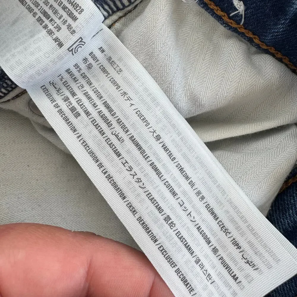 Abercrombie & Fitch Straight Mid Rise Jeans Denim Blue Button Zip Pocket Sz 31 - Picture 5 of 5